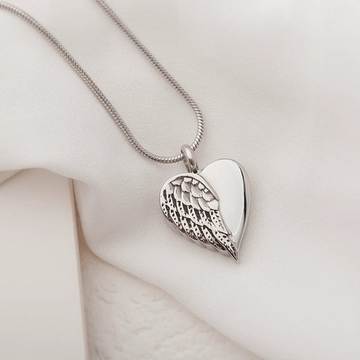 Angel Wing Heart Memorial Necklace Cremation Jewelry-Jewelry-Anavia-Afterlife Essentials