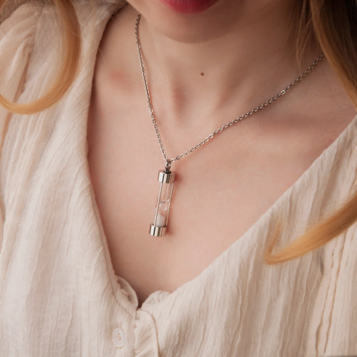 Hourglass Memorial Necklace Cremation Jewelry-Jewelry-Anavia-Afterlife Essentials
