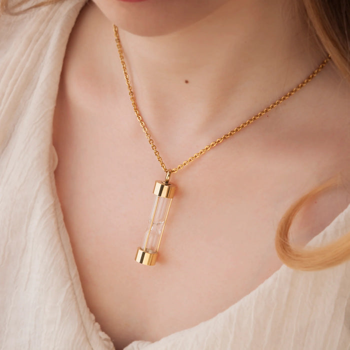 Hourglass Memorial Necklace Cremation Jewelry-Jewelry-Anavia-Afterlife Essentials