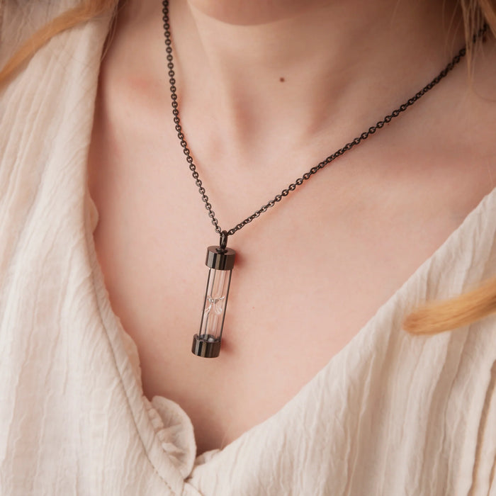 Hourglass Memorial Necklace Cremation Jewelry-Jewelry-Anavia-Afterlife Essentials