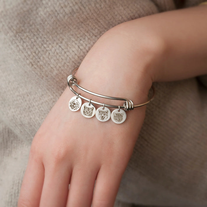Custom Pet Portrait Charm Adjustable Bracelet-Jewelry-Anavia-Afterlife Essentials