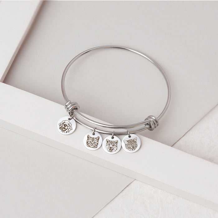Custom Pet Portrait Charm Adjustable Bracelet-Jewelry-Anavia-Afterlife Essentials