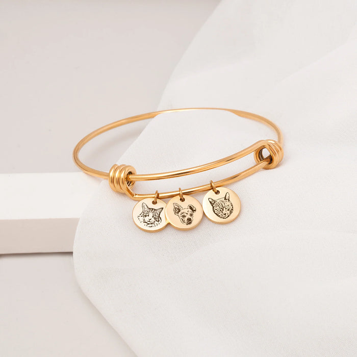 Custom Pet Portrait Charm Adjustable Bracelet-Jewelry-Anavia-Afterlife Essentials