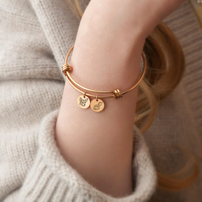 Custom Pet Portrait Charm Adjustable Bracelet-Jewelry-Anavia-Afterlife Essentials