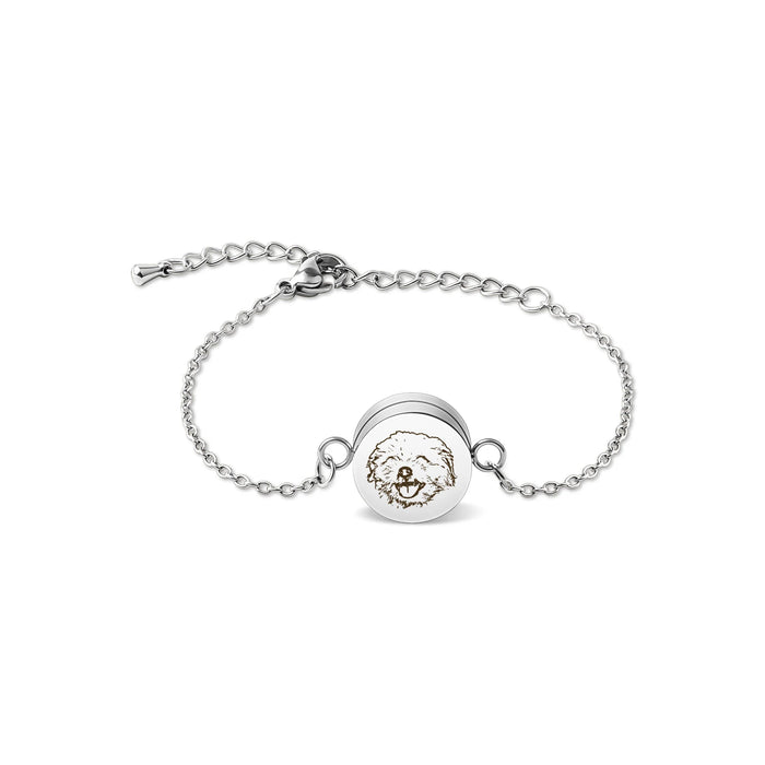 Pet Portrait Round Coin Memorial Bracelet Cremation Jewelry-Jewelry-Anavia-Afterlife Essentials