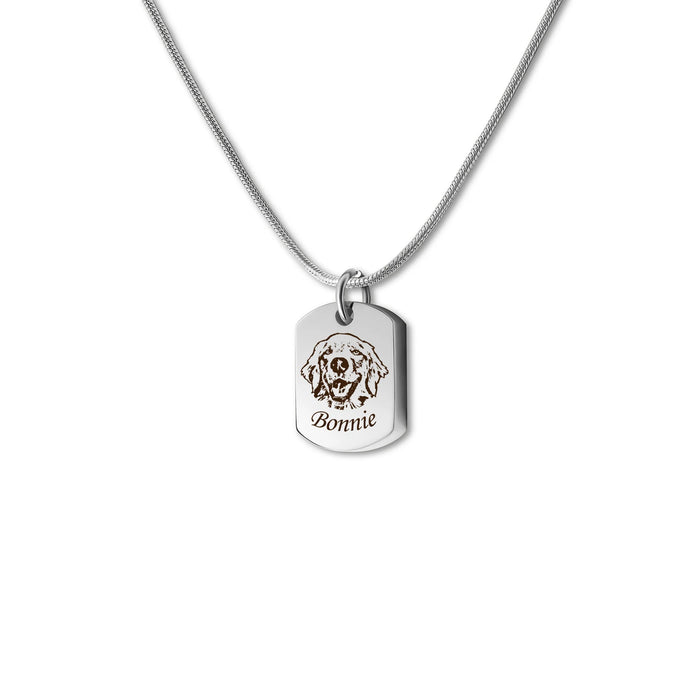 Custom Pet Portrait Dog Tag Memorial Necklace Cremation Jewelry-Jewelry-Anavia-Afterlife Essentials