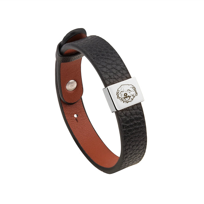 Personalized Pet Portrait Memorial Leather Bracelet-Jewelry-Anavia-Afterlife Essentials