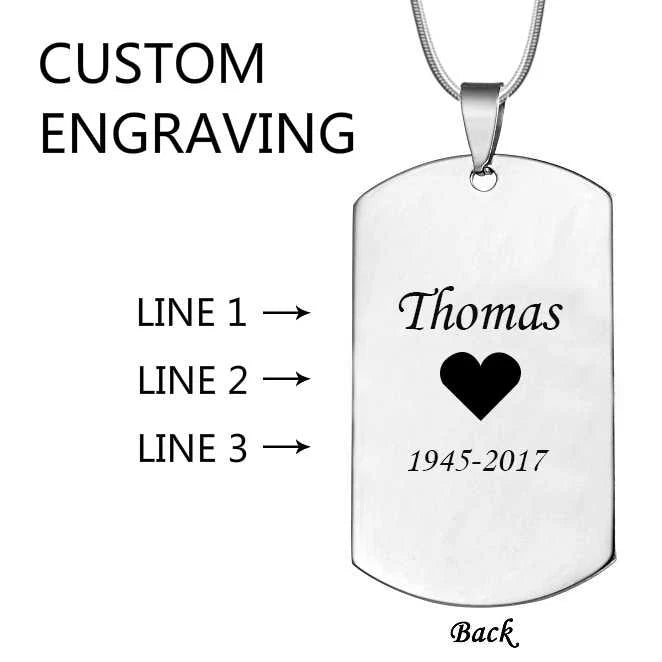 Fingerprint Dog Tag Memorial Necklace-Jewelry-Anavia-Afterlife Essentials