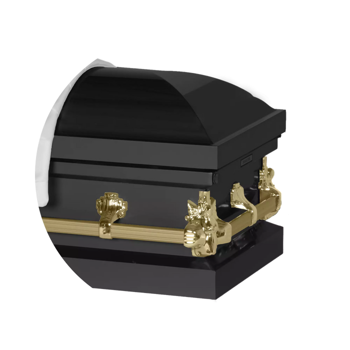 Steel Pet Casket - Black & Gold-Pet Caskets-Titan Caskets-Afterlife Essentials
