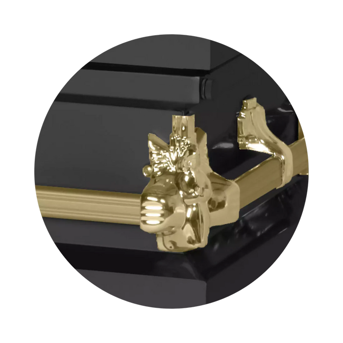 Steel Pet Casket - Black & Gold-Pet Caskets-Titan Caskets-Afterlife Essentials