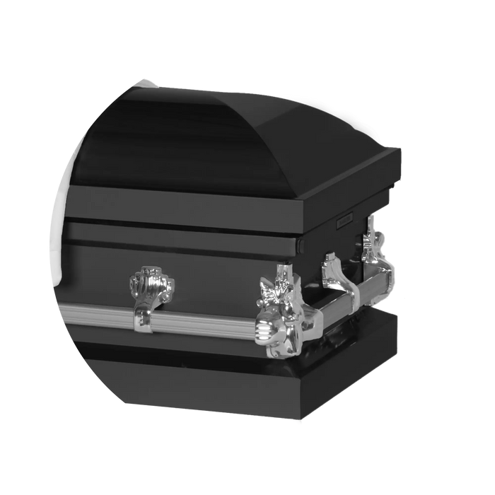 Steel Pet Casket - Black & Silver-Pet Caskets-Titan Caskets-Afterlife Essentials