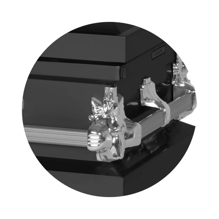 Steel Pet Casket - Black & Silver-Pet Caskets-Titan Caskets-Afterlife Essentials