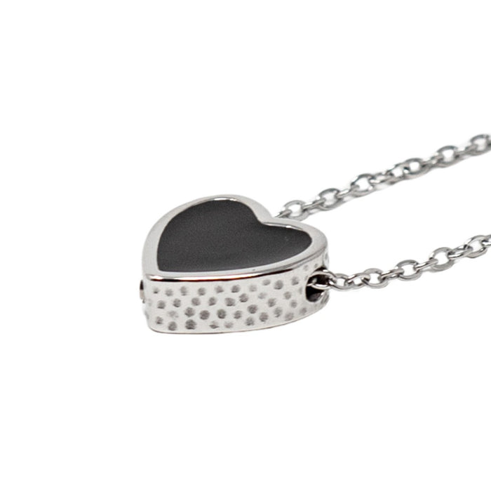 Devotion Heart, Onyx/Stainless Steel Cremation Jewelry-Jewelry-Urns of Distinction-Afterlife Essentials