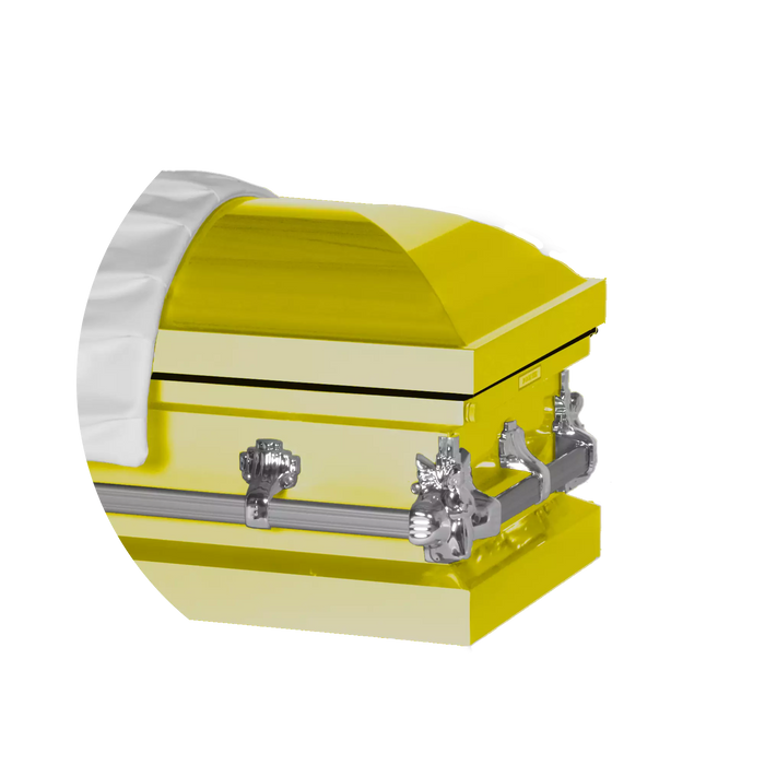 Steel Pet Casket - Bright Yellow-Pet Caskets-Titan Caskets-Afterlife Essentials