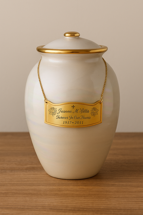 Inspiration Opal Finish Ceramic 45 cu in Cremation Urn-medium size-Cremation Urns-Infinity Urns-Afterlife Essentials