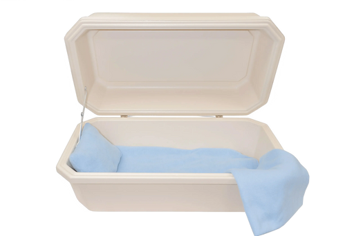 Classic Pet Casket - Almond with Blue-Pet Caskets-Titan Caskets-Afterlife Essentials