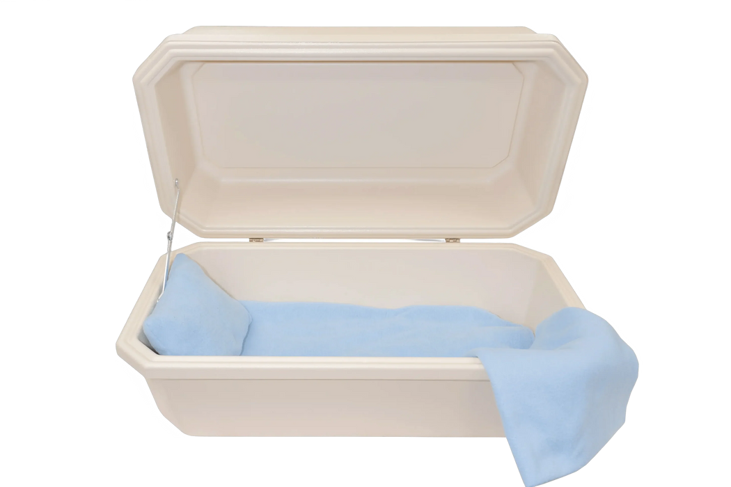 Classic Pet Casket - Almond with Blue-Pet Caskets-Titan Caskets-Afterlife Essentials