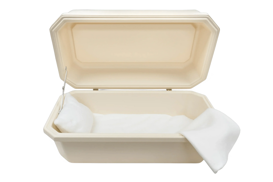 Classic Pet Casket - Almond with Cream-Pet Caskets-Titan Caskets-Afterlife Essentials