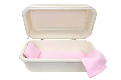 Classic Pet Casket - Almond with Pink-Pet Caskets-Titan Caskets-Afterlife Essentials