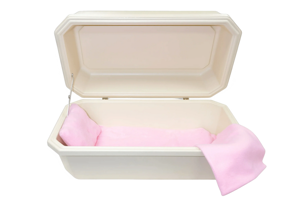 Classic Pet Casket - Almond with Pink-Pet Caskets-Titan Caskets-Afterlife Essentials