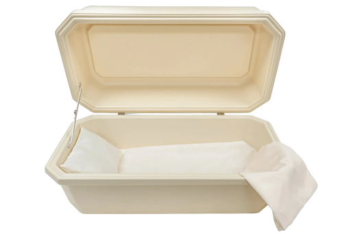 Classic Pet Casket - Almond with Rosetan-Pet Caskets-Titan Caskets-Afterlife Essentials