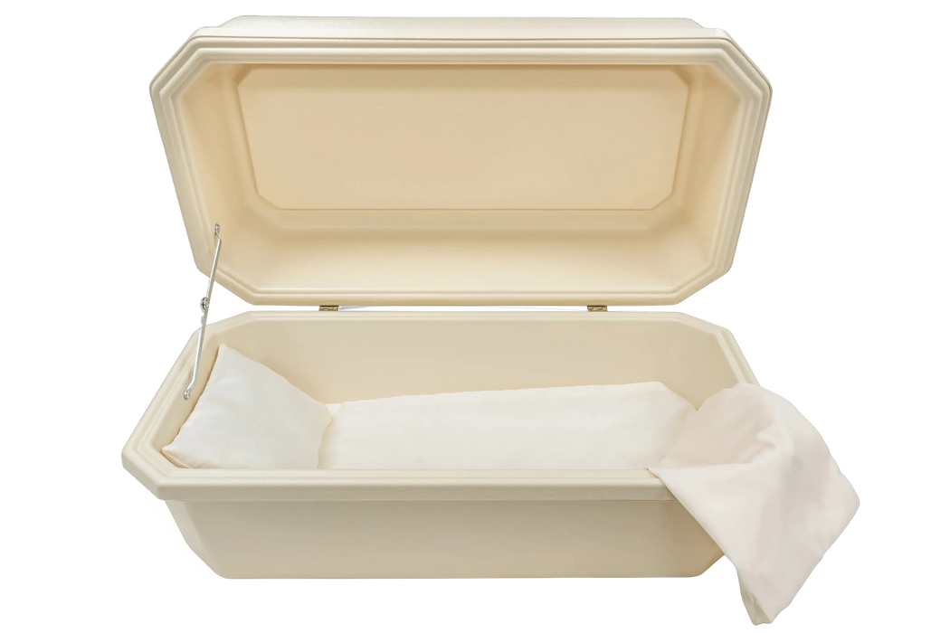 Classic Pet Casket - Almond with Rosetan-Pet Caskets-Titan Caskets-Afterlife Essentials