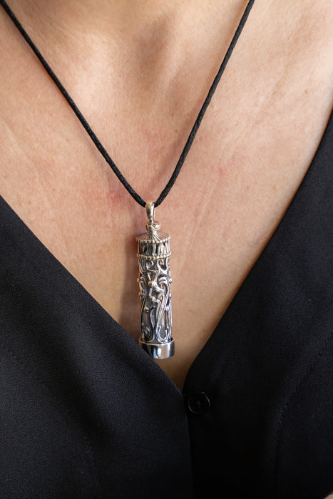 Cylinder Pendant with Glass Insert Cremation Jewelry-Jewelry-Madelyn Co-Afterlife Essentials