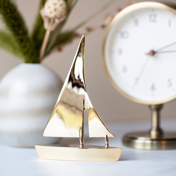 Sailboat Keepsake Cremation Urn-Cremation Urns-Madelyn Co-Satin Gold-Afterlife Essentials