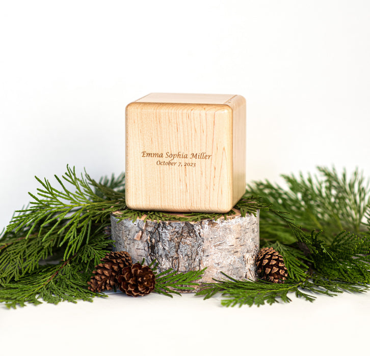 Maple Artisan Cube, Small/Infant Cremation Urn-Cremation Urns-Urns of Distinction-Afterlife Essentials