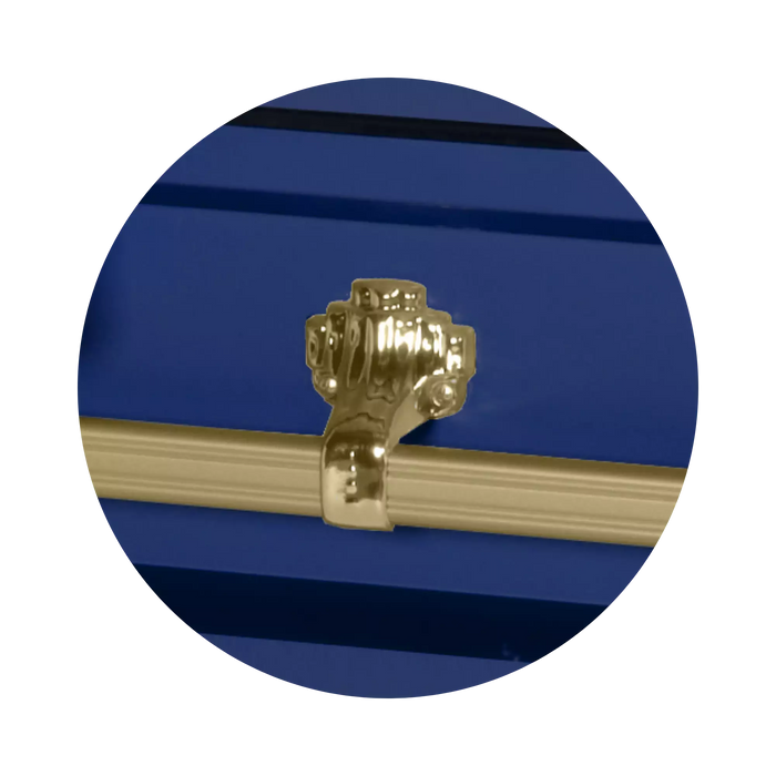 Steel Pet Casket - Dark Blue & Gold-Pet Caskets-Titan Caskets-Afterlife Essentials