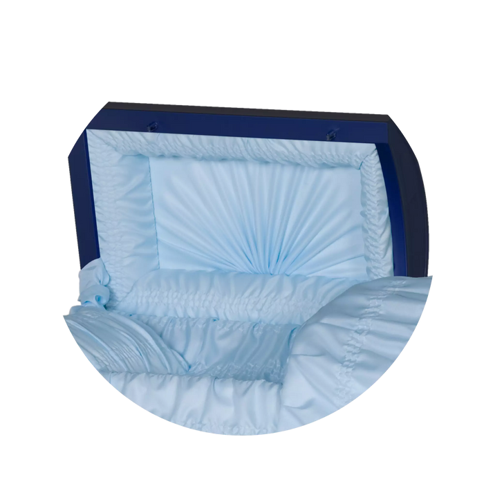 Steel Pet Casket - Dark Blue & Gold-Pet Caskets-Titan Caskets-Afterlife Essentials