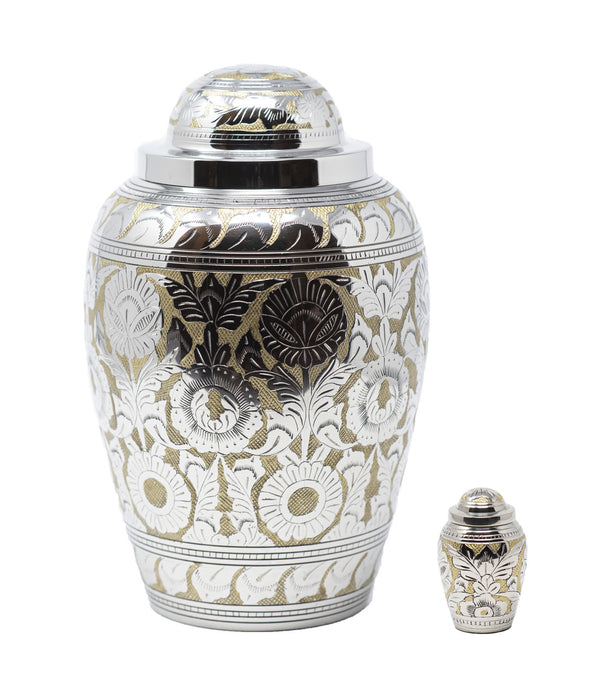 307/3" Dynasty Silver/Gold Cremation Urn-Cremation Urns-Urns of Distinction-Afterlife Essentials