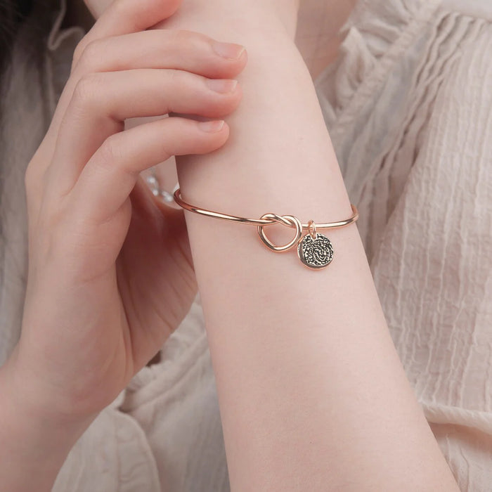 Custom Fingerprint Charm Memorial Bangle Bracelet-Jewelry-Anavia-Afterlife Essentials