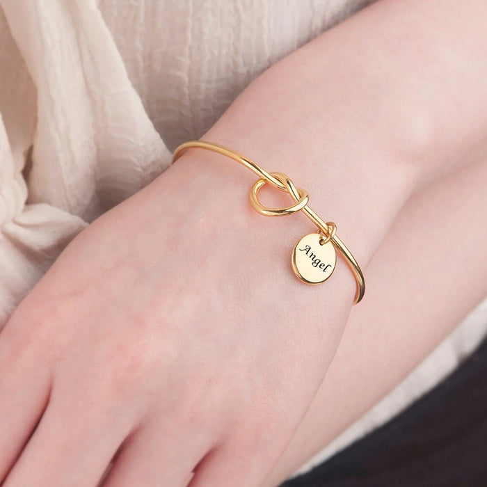 Custom Fingerprint Charm Memorial Bangle Bracelet-Jewelry-Anavia-Afterlife Essentials