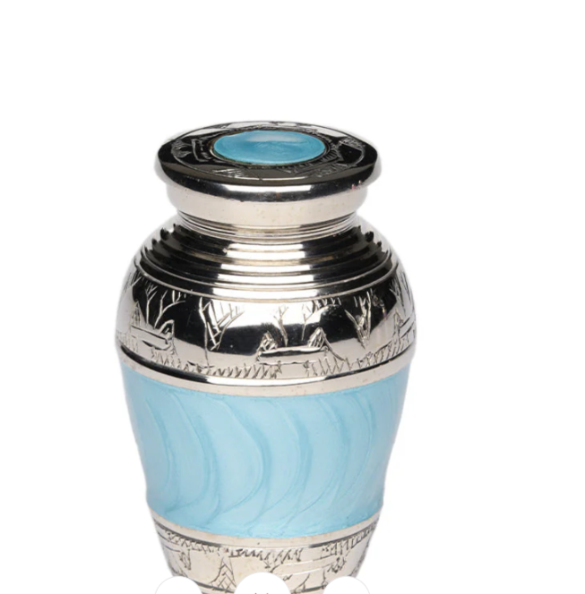 Fleur de Lis Keepsake Nickel Plated Brass Urn-Cremation Urns-Bogati-Afterlife Essentials