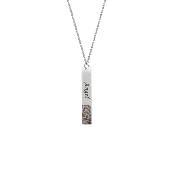 Vertical Bar Fingerprint Memorial Necklace-Jewelry-Anavia-Afterlife Essentials