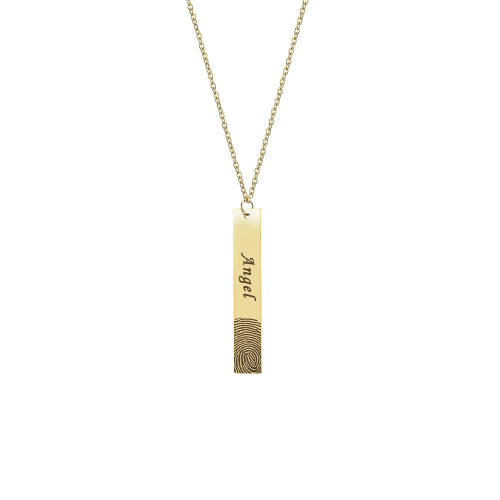 Vertical Bar Fingerprint Memorial Necklace — Afterlife Essentials