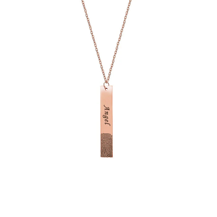 Vertical Bar Fingerprint Memorial Necklace-Jewelry-Anavia-Afterlife Essentials