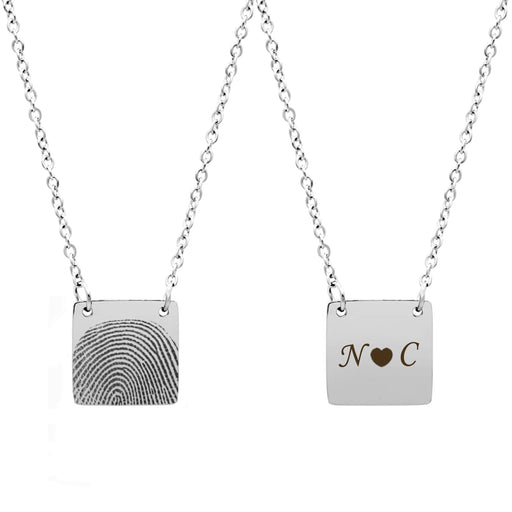 Square Fingerprint Memorial Necklace-Jewelry-Anavia-Afterlife Essentials