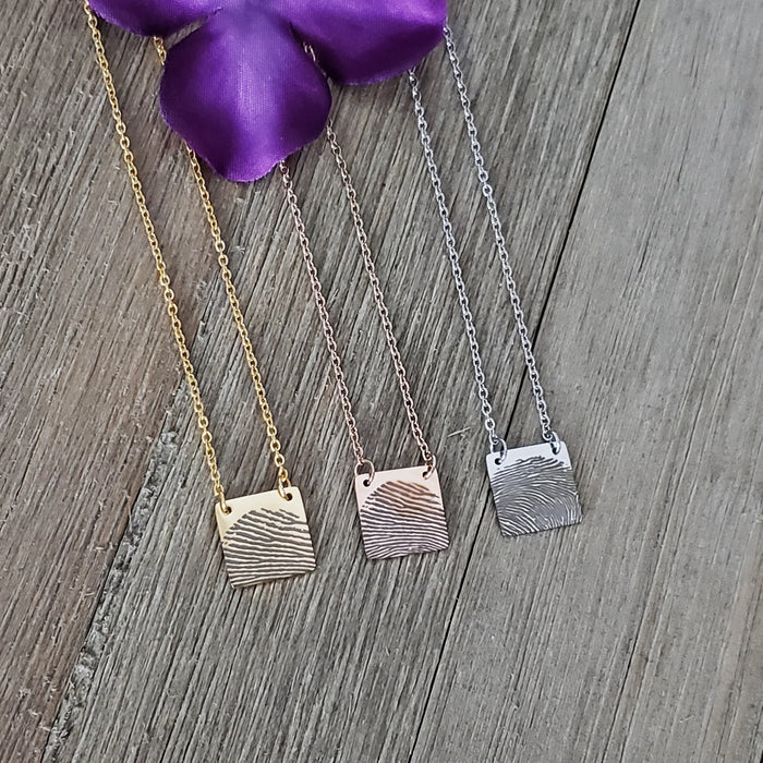 Square Fingerprint Memorial Necklace-Jewelry-Anavia-Afterlife Essentials