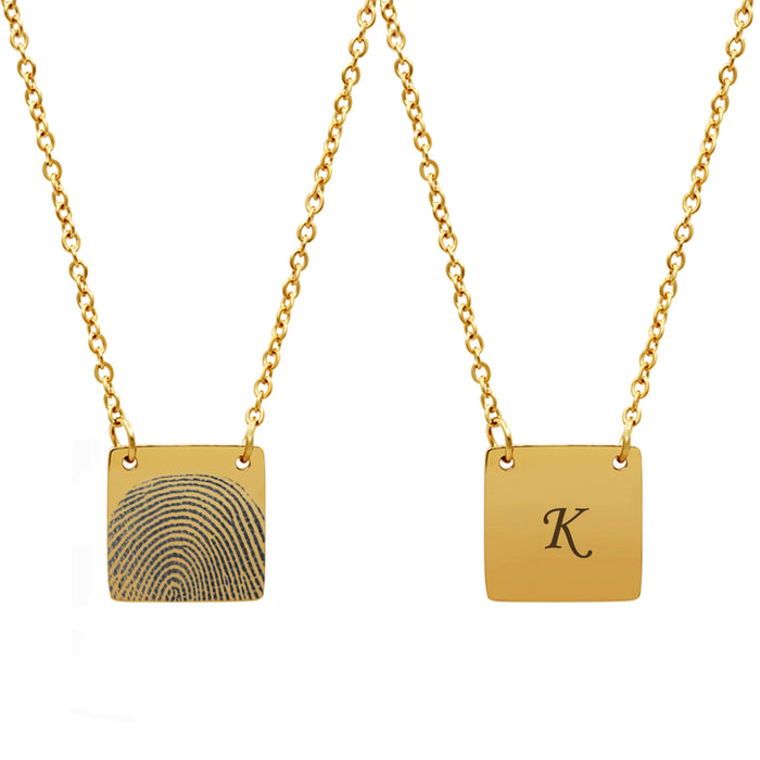 Square Fingerprint Memorial Necklace-Jewelry-Anavia-Afterlife Essentials