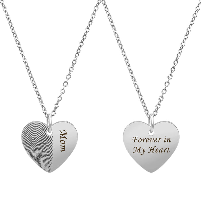Half Heart Fingerprint Memorial Necklace-Jewelry-Anavia-Afterlife Essentials