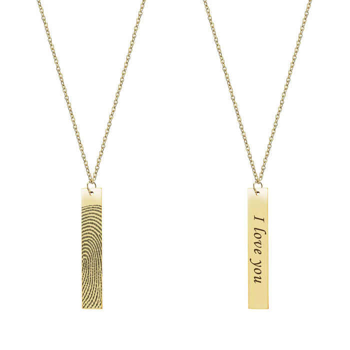 Bar Fingerprint Memorial Necklace-Jewelry-Anavia-Afterlife Essentials
