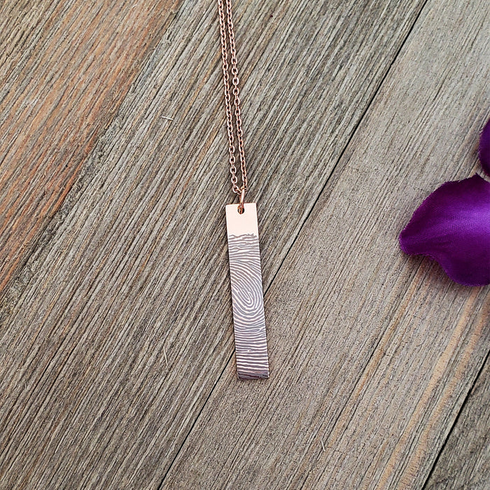 Bar Fingerprint Memorial Necklace-Jewelry-Anavia-Afterlife Essentials