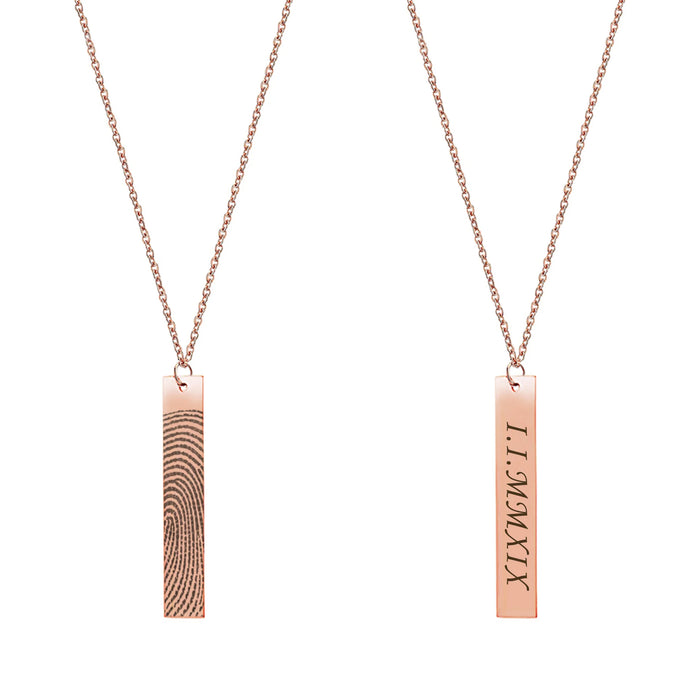 Bar Fingerprint Memorial Necklace-Jewelry-Anavia-Afterlife Essentials