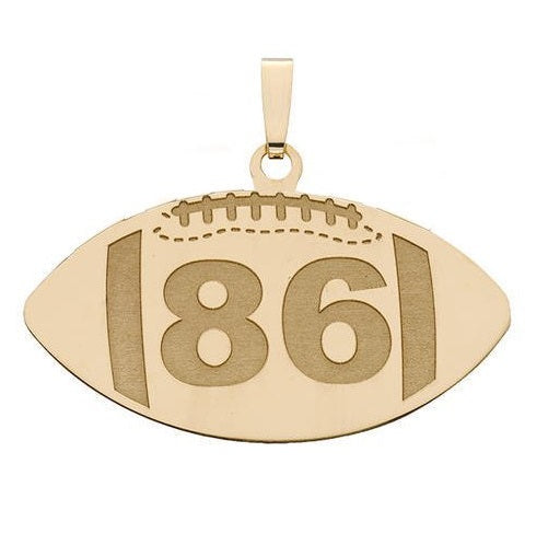 Custom Football Pendant w/ Number Jewelry-Jewelry-Photograve-Afterlife Essentials