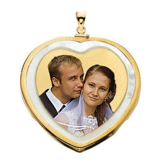 Mother Of Pearl or Onyx Heart w/ Bezel Frame Jewelry-Jewelry-Photograve-Afterlife Essentials