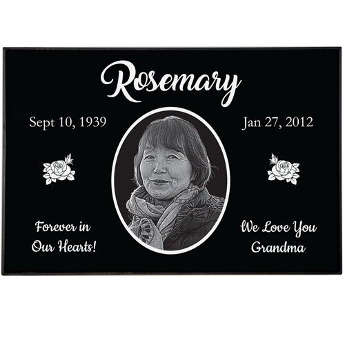 Laser Engraved Granite Flat Headstone- 1" thick-Headstones-New Memorials-Afterlife Essentials