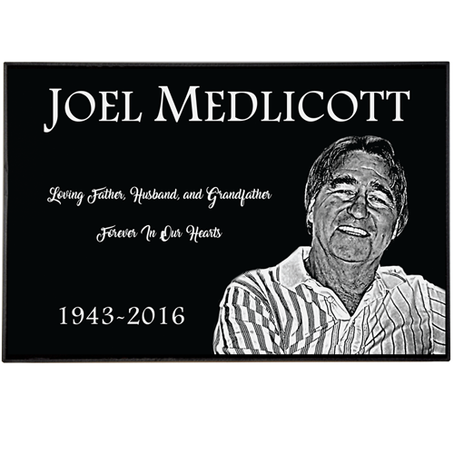 Photo Laser Engraved Granite Flat Headstone- 2" thick-Headstones-New Memorials-Afterlife Essentials