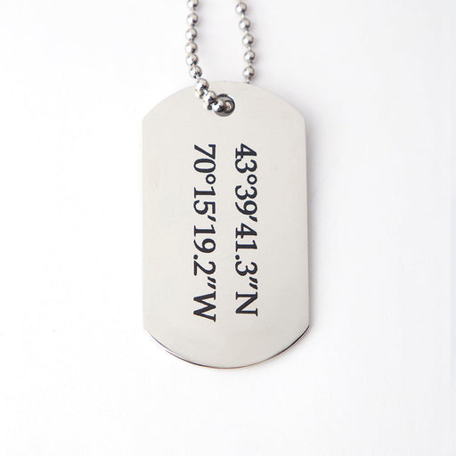 Dog Tag Coordinate Pendant Jewelry-Jewelry-The Living Urn-Stainless Steel-Afterlife Essentials